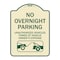 Signmission No Overnight Parking Unauthorized Vehicles Towed Heavy-Gauge Alum Sign, 24" x 18", TG-1824-23829 A-DES-TG-1824-23829 - alternate 1